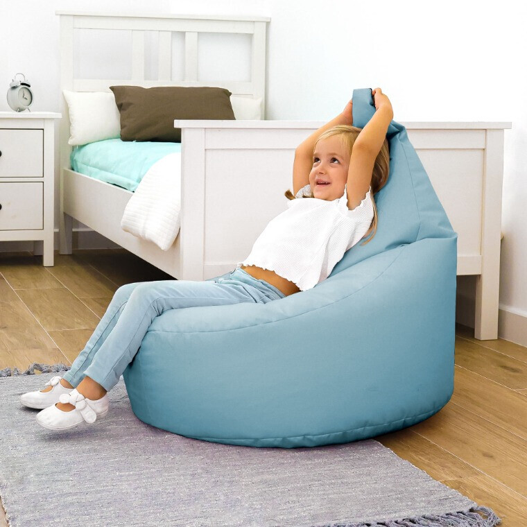 Pouf Poltrona Similpelle Cielo Blu (1)