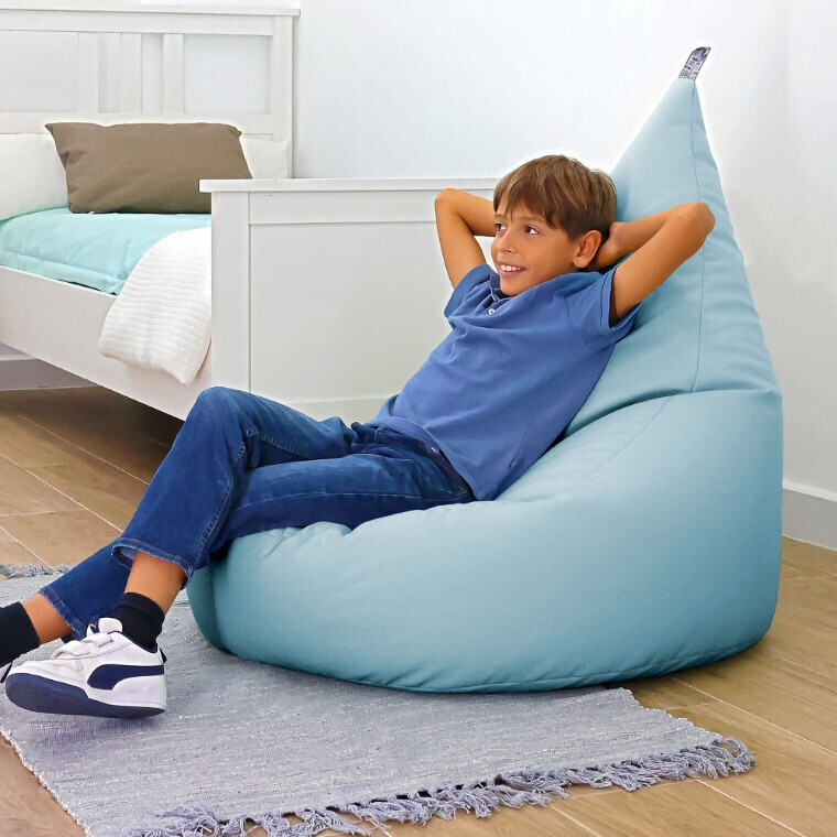 Pouf Poltrona Similpelle Cielo Blu (2)