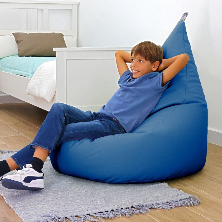 Pouf Poltrona Similpelle Blu (2)