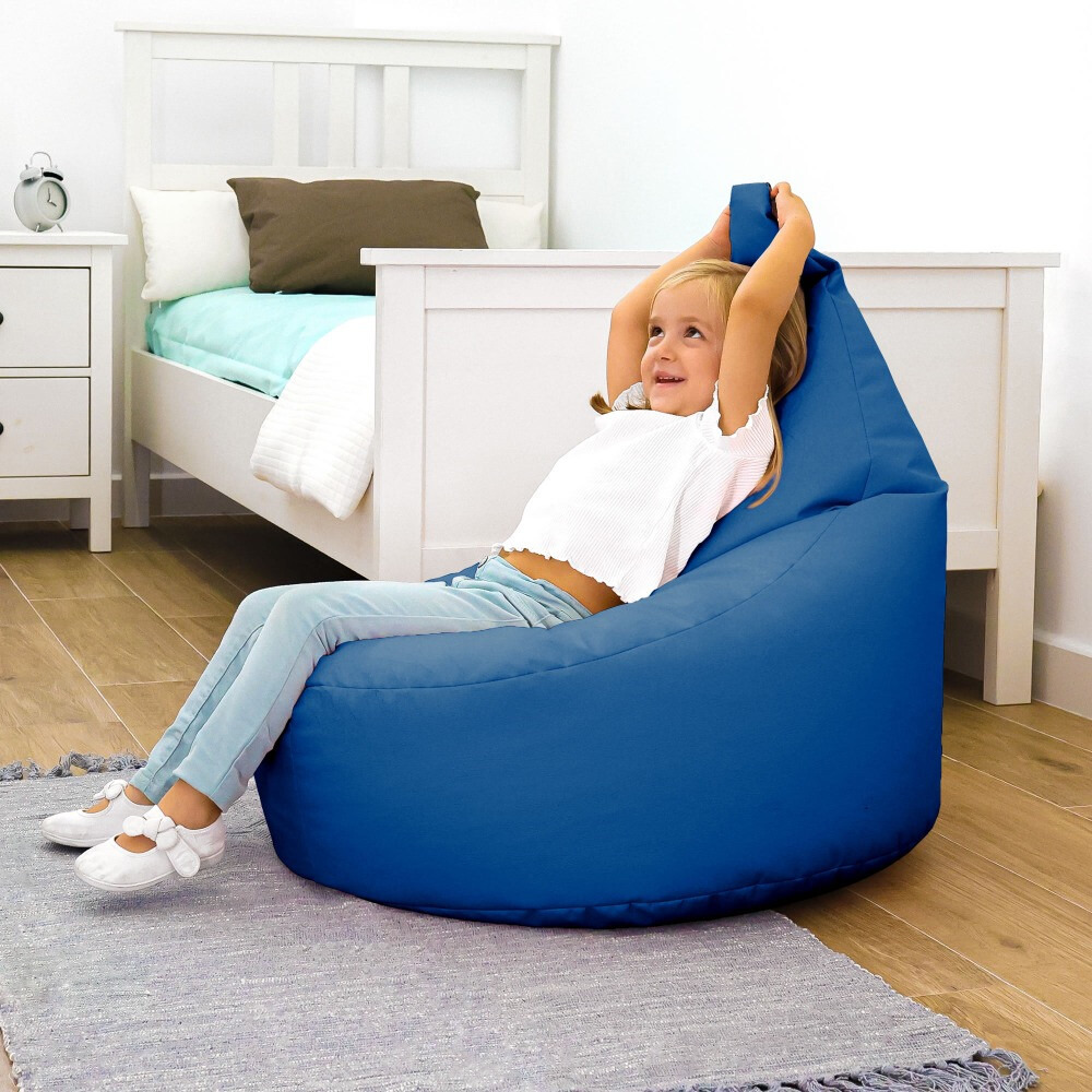 Pouf Poltrona Similpelle Blu XL Happers