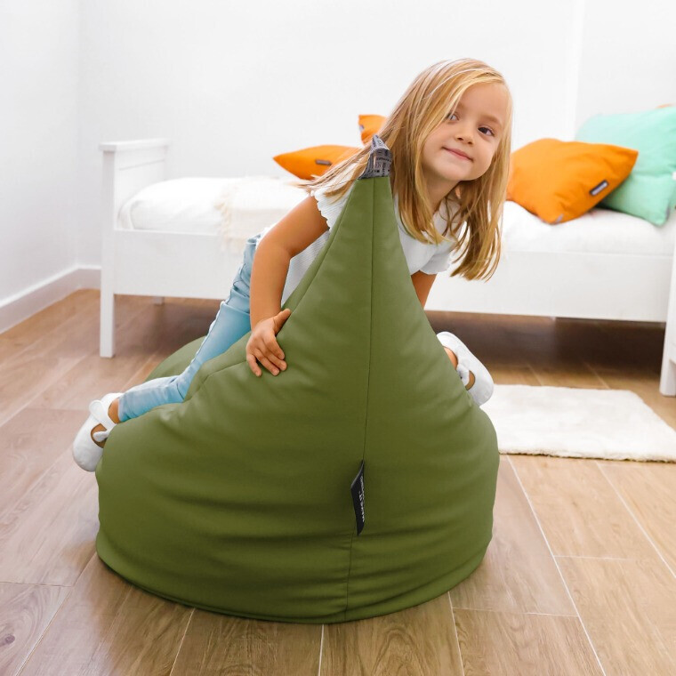 Pouf Poltrona Similpelle Kaki (2)