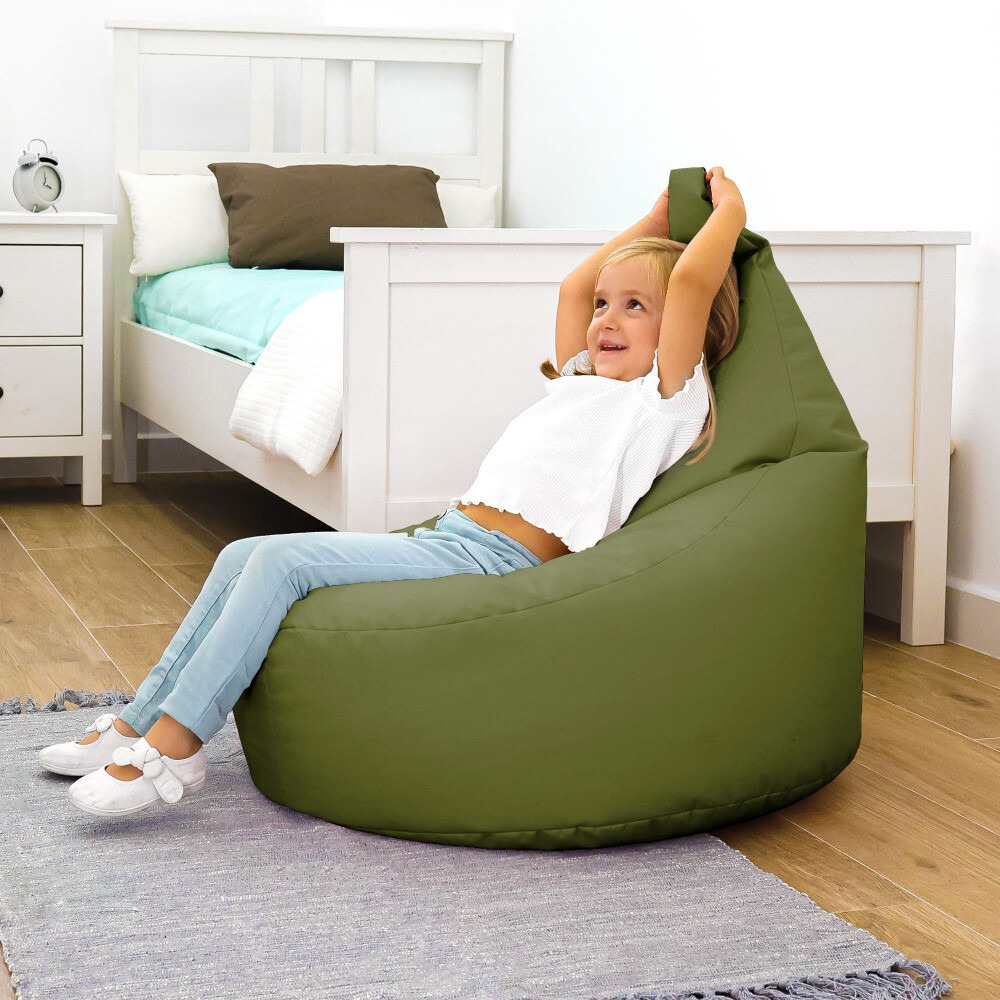 Pouf Poltrona Sacco in Similpelle Indoor Kaki Happers