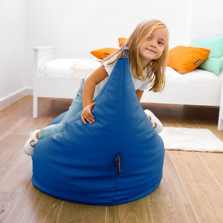 Pouf Poltrona Similpelle Blu (2)