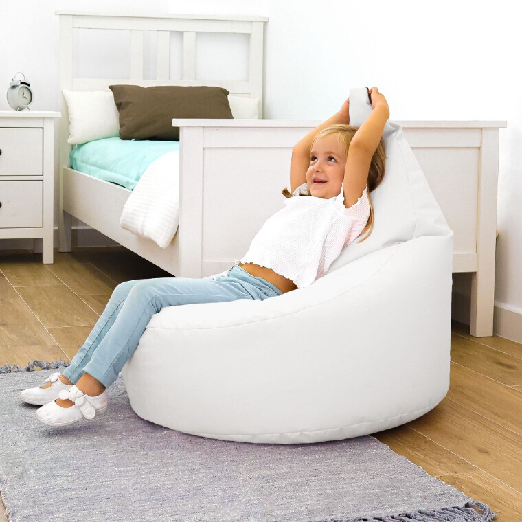 Pouf Poltrona Similpelle Bianco (1)