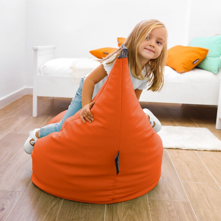Pouf Poltrona Similpelle Arancione (2)