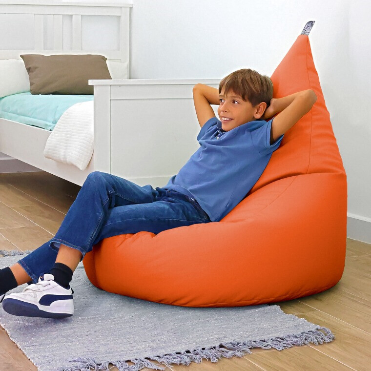 Pouf Poltrona Similpelle Arancione (2)
