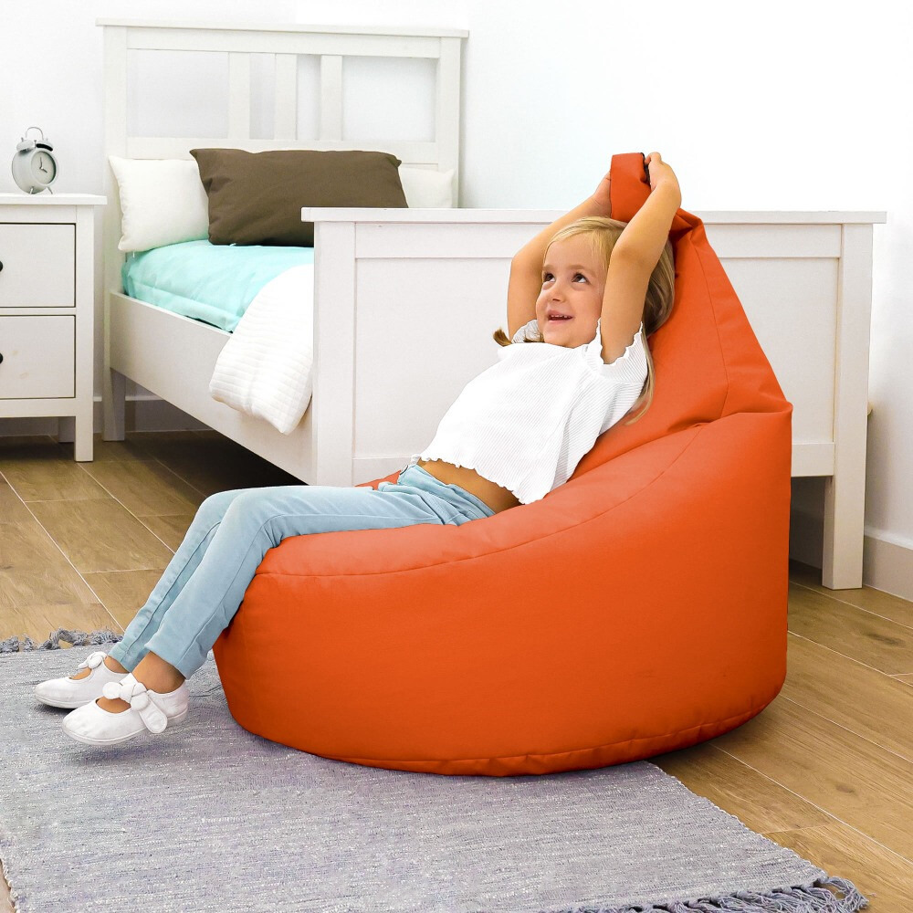 Pouf Poltrona Similpelle Arancione (1)