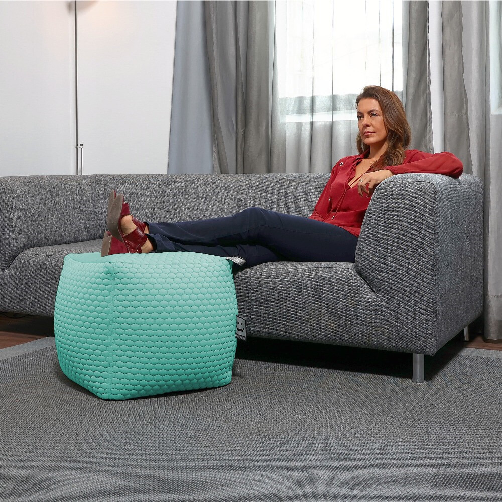 Pouf Quadrato Morgan Turchese (4)