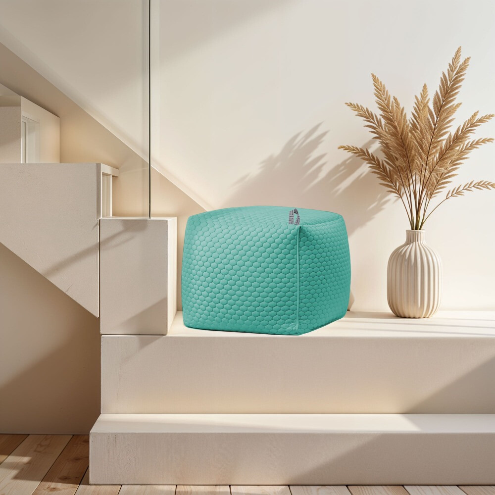 Pouf Quadrato Morgan Turchese (6)