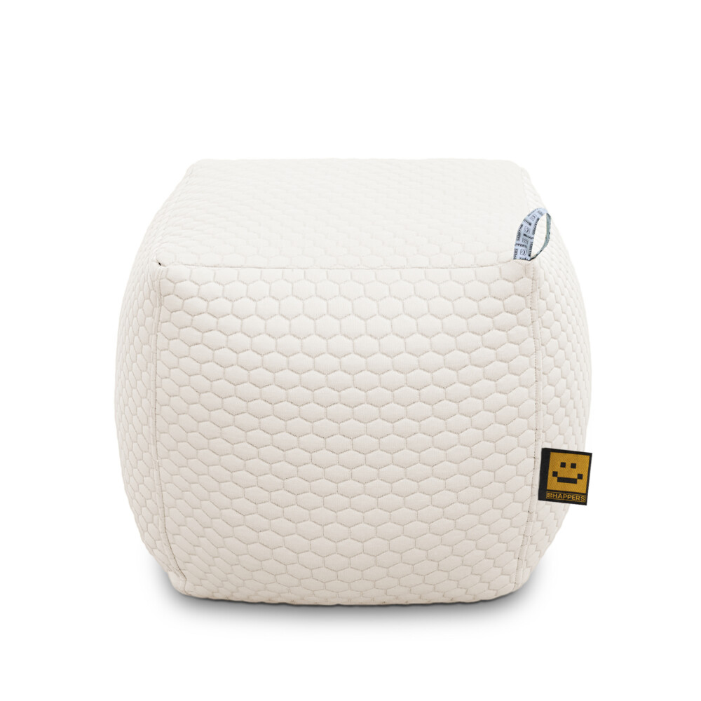 Pouf Quadrato Nita Bianco ()