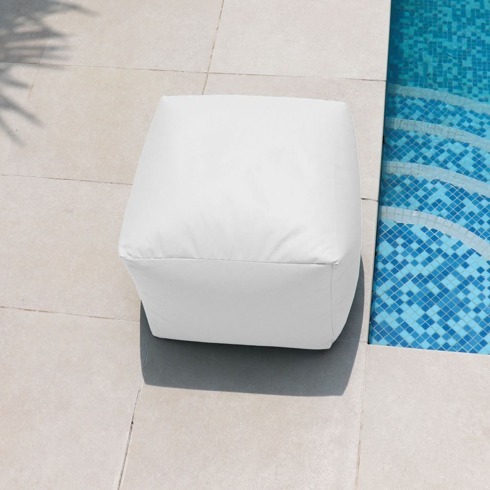 Puff Cuadrado Polipiel Exterior Blanco Happers (2)