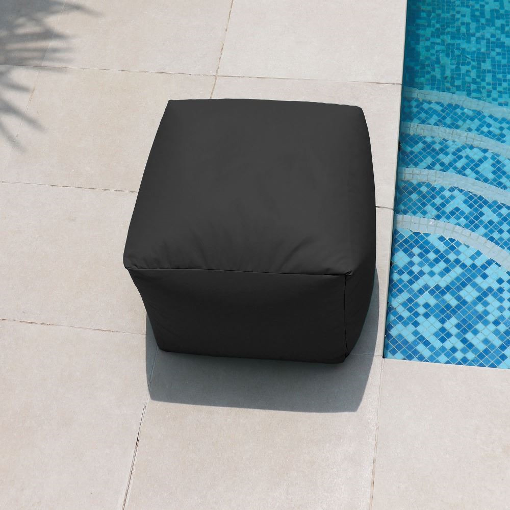 Puff Cuadrado Polipiel Exterior Negro Happers (2)