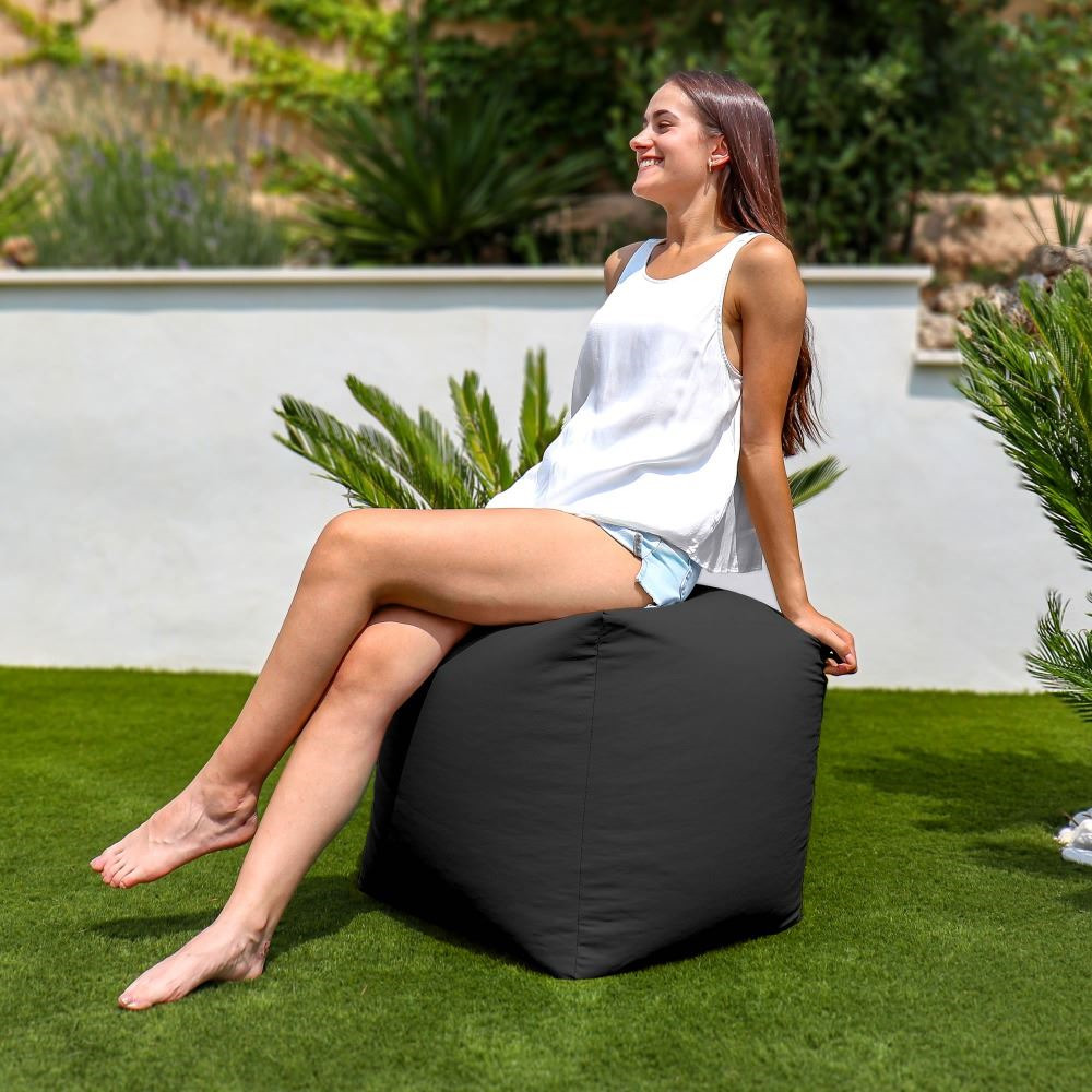 Puff Cuadrado Polipiel Exterior Negro Happers (1)