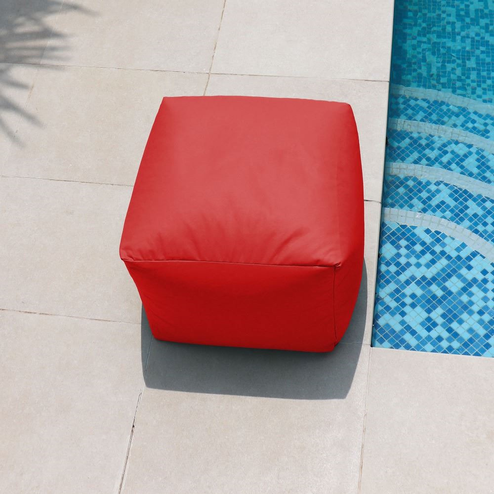 Puff Cuadrado Polipiel Exterior Rojo Happers (2)