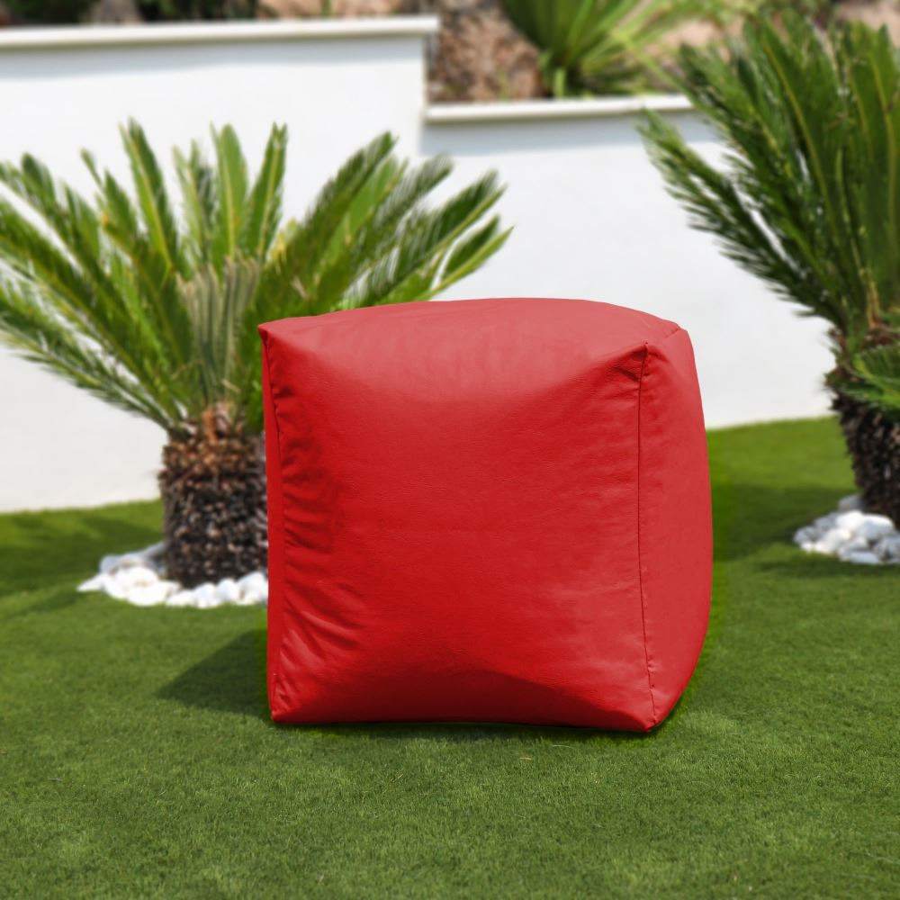 Puff Cuadrado Polipiel Exterior Rojo Happers (5)