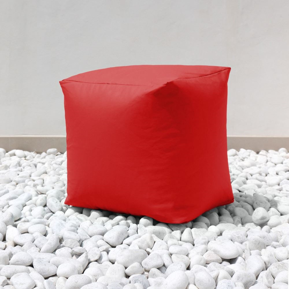 Puff Cuadrado Polipiel Exterior Rojo Happers (6)
