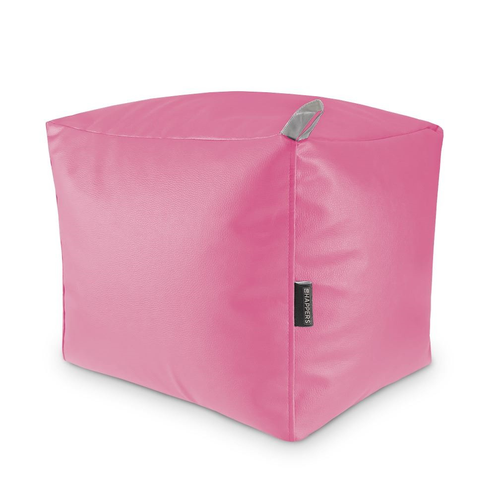 Puff Cuadrado Polipiel Exterior Rosa Happers ()