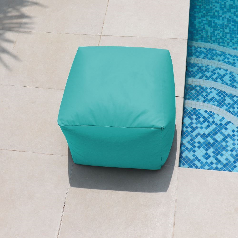 Puff Cuadrado Polipiel Exterior Turquesa Happers (2)