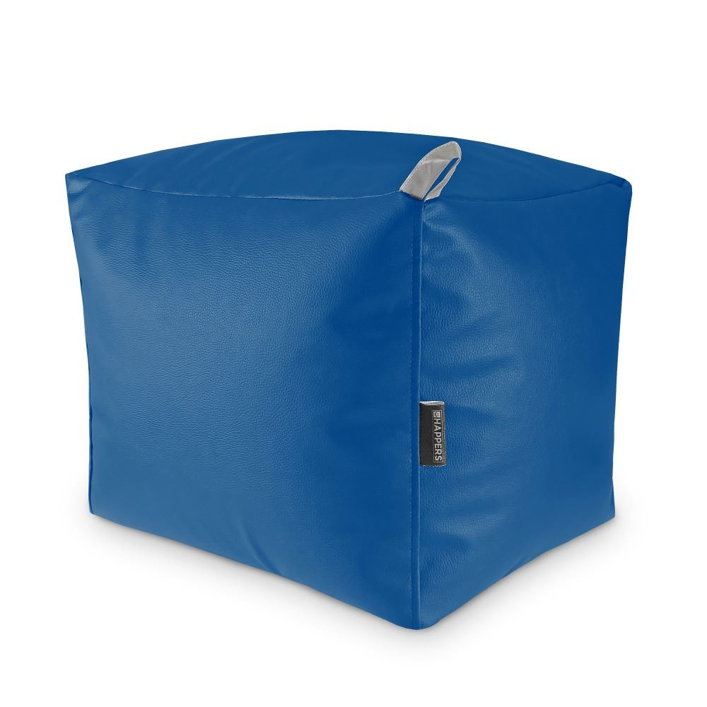 Puff Cuadrado Polipiel Indoor Azul Happers ()