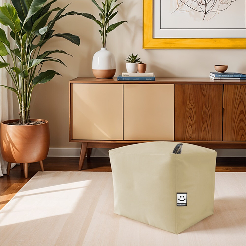Puff Cuadrado Polipiel Indoor Beige Happers (1)