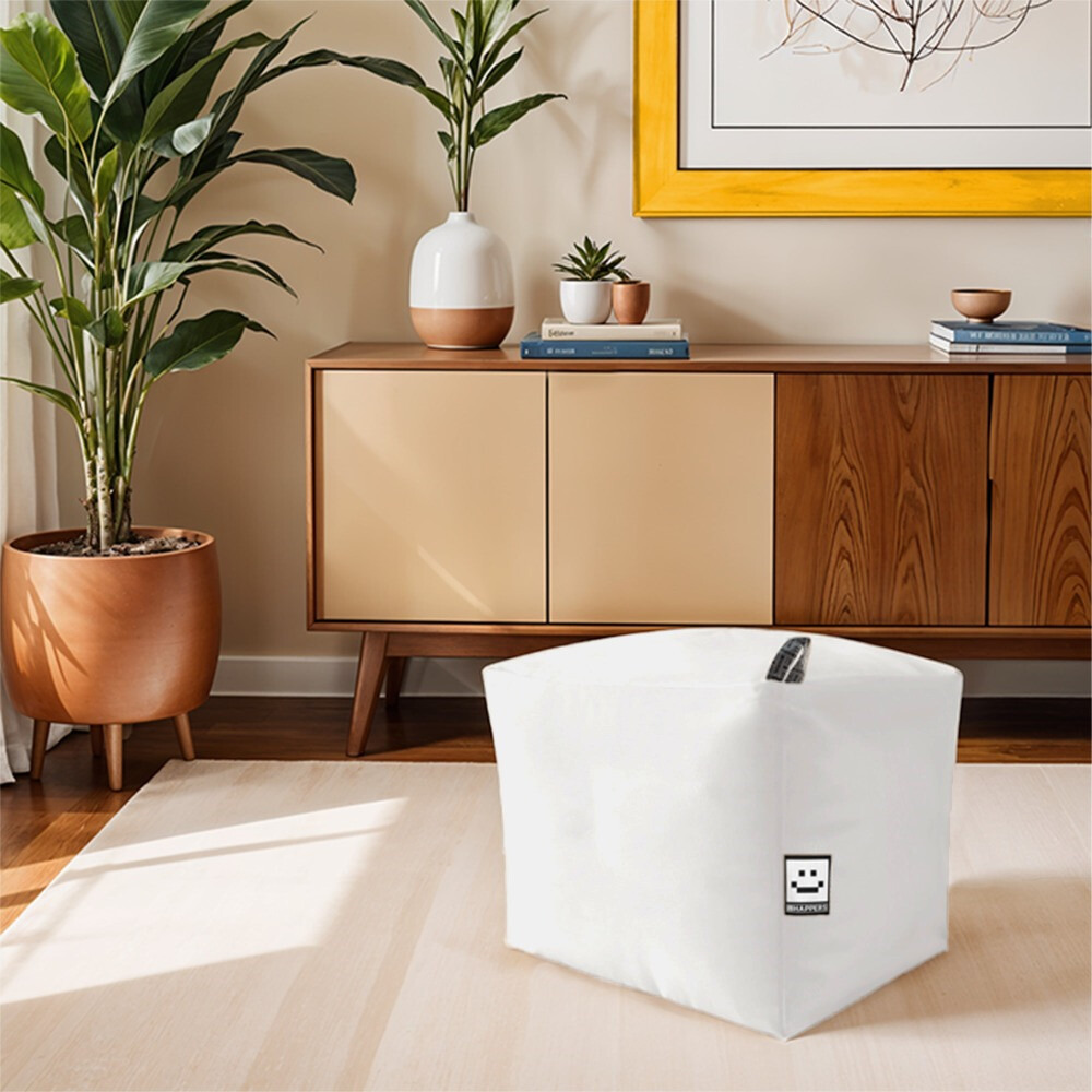 Puff Cuadrado Polipiel Indoor Blanco Happers (1)