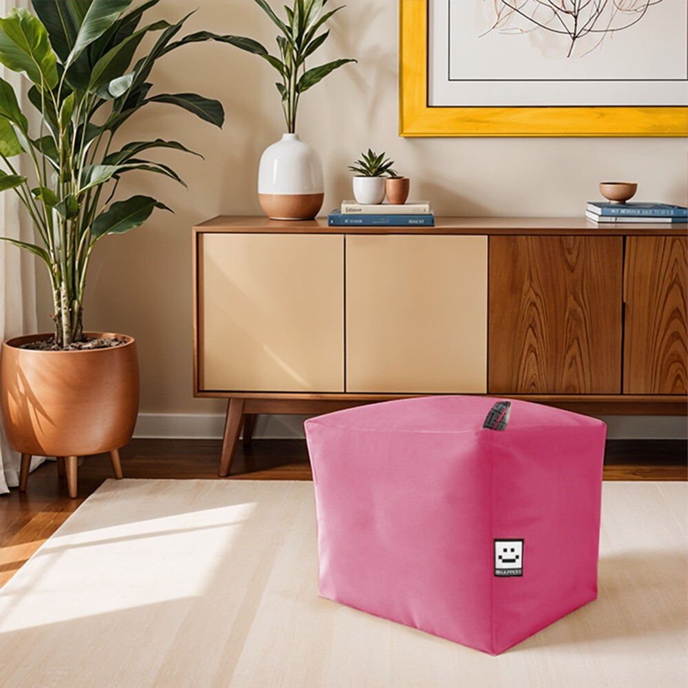 Puff Cuadrado Polipiel Indoor Fucsia Happers (1)