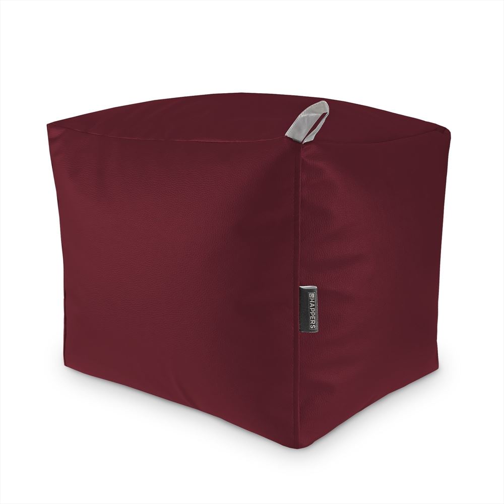 Puff Cuadrado Polipiel Indoor Granate Happers ()