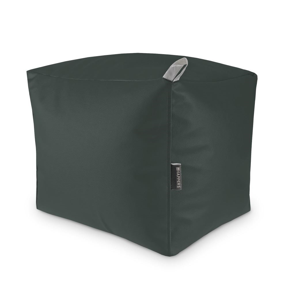 Puff Cuadrado Polipiel Indoor Gris Happers ()