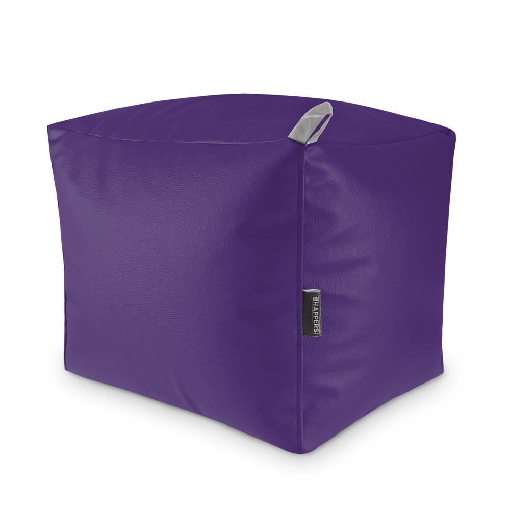 Puff Cuadrado Polipiel Indoor Lila Happers ()