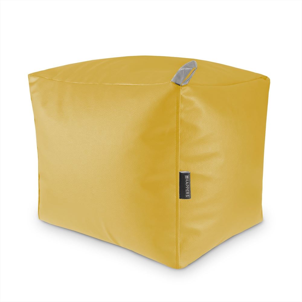 Puff Cuadrado Polipiel Indoor Mostaza Happers ()