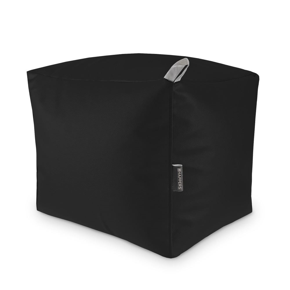 Puff Cuadrado Polipiel Indoor Negro Happers ()