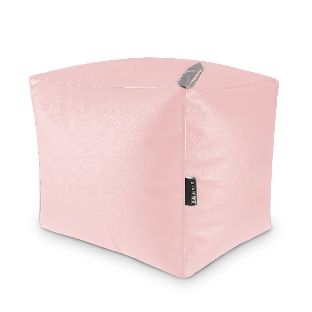 Puff Cuadrado Polipiel Indoor Rosa Happers ()