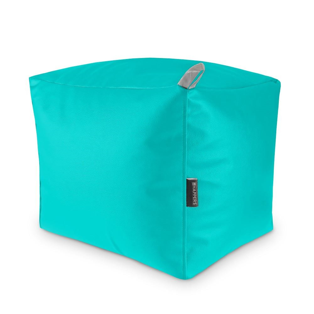 Puff Cuadrado Polipiel Indoor Turquesa Happers ()