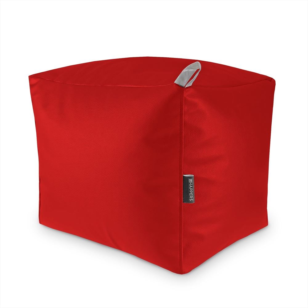 Puff Cuadrado Polipiel Exterior Rojo Happers ()