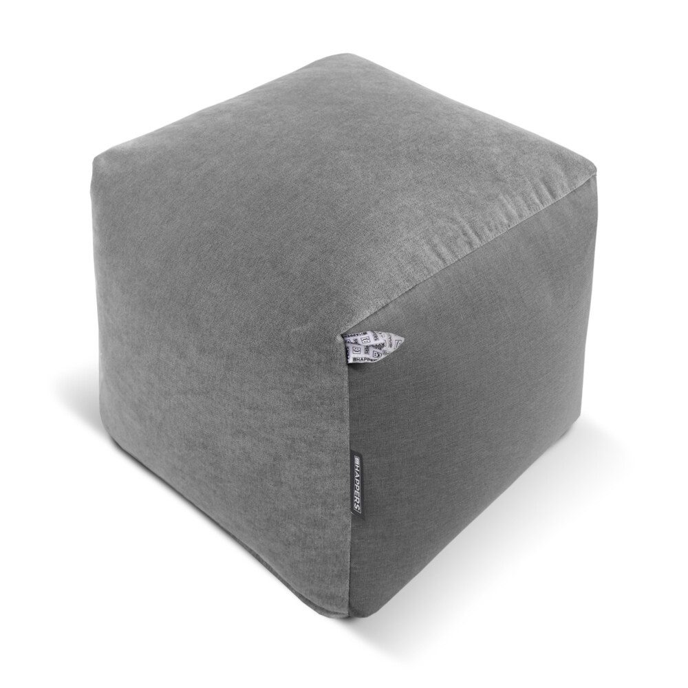 Puff Cuadrado Tex Gris ()