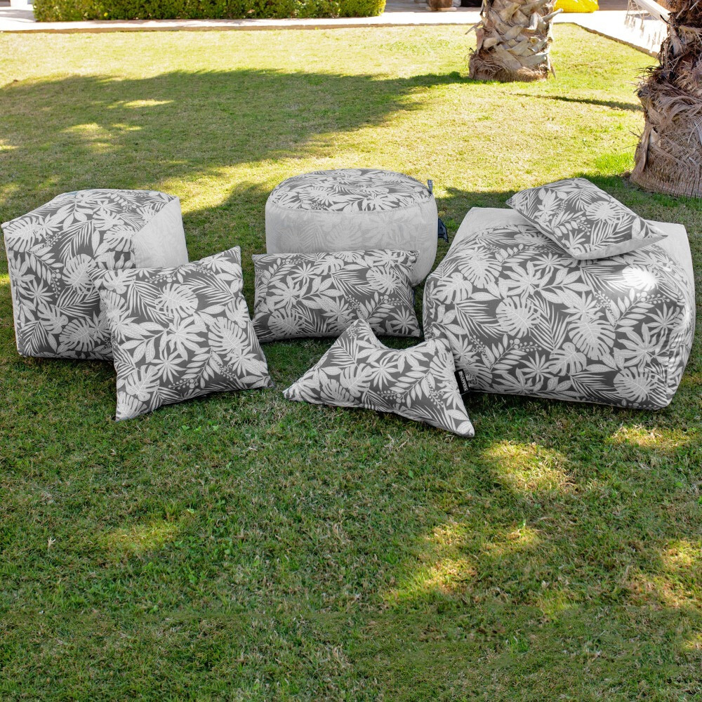 Puff Cuadrado XL Print Gris (2)