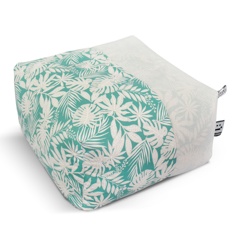 Puff Cuadrado XL Print Turquesa ()
