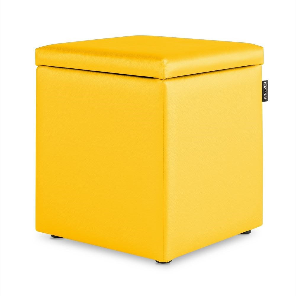 Puff Cubo Arcón Polipiel Amarillo ()