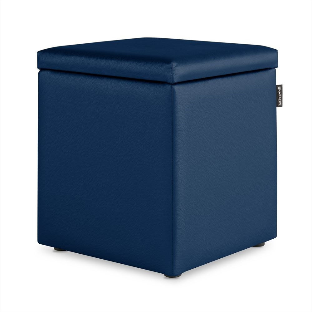 Puff Cubo Arcón Polipiel Azul ()