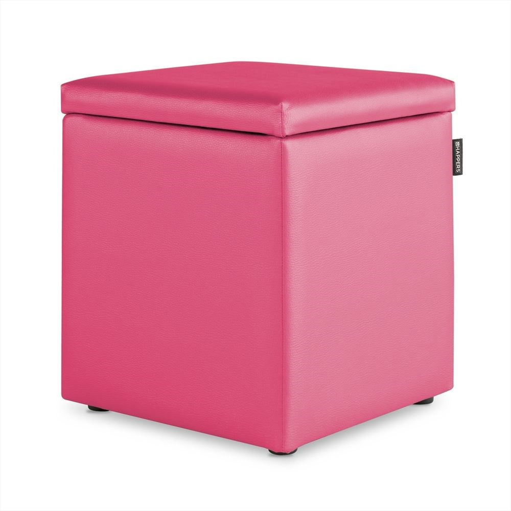 Puff Cubo Arcón Polipiel Fucsia ()