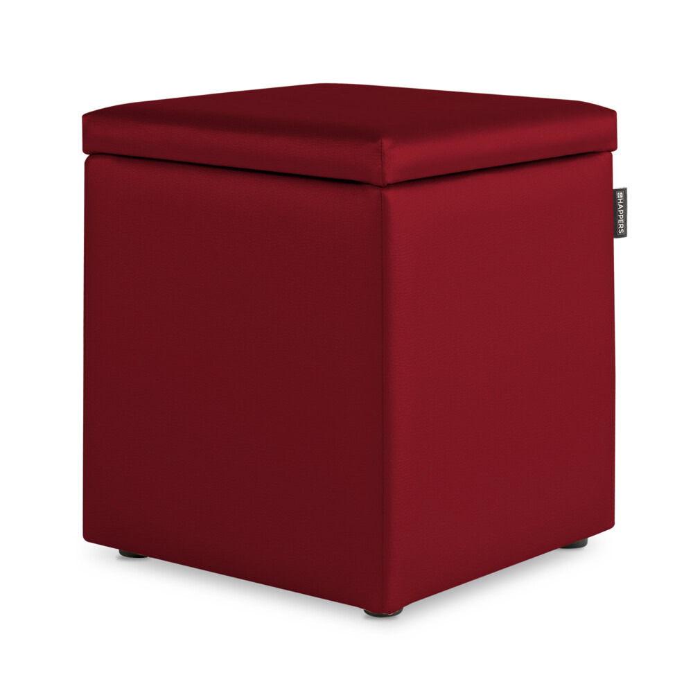 Puff Cubo Arcón Polipiel Granate ()