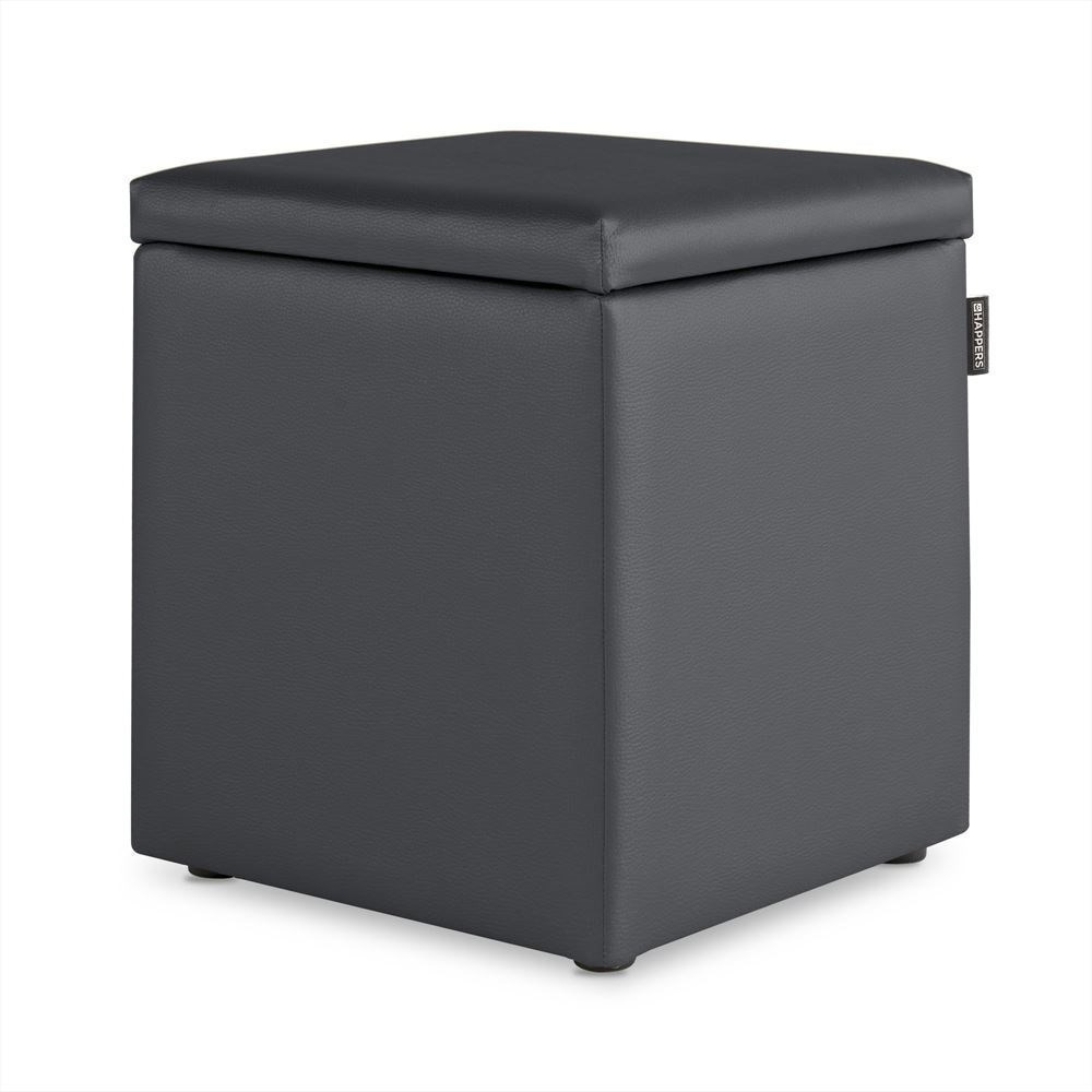 Puff Cubo Arcón Polipiel Gris ()