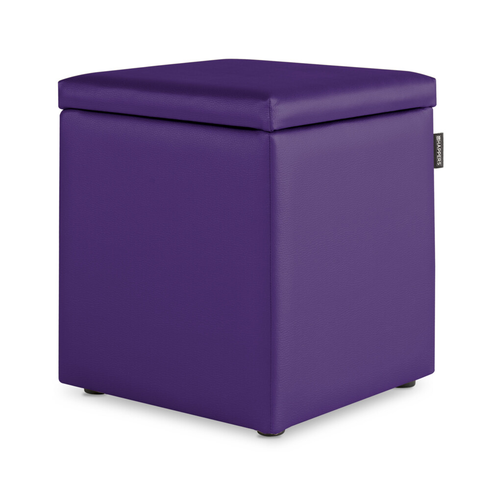 Puff Cubo Arcón Polipiel Lila ()