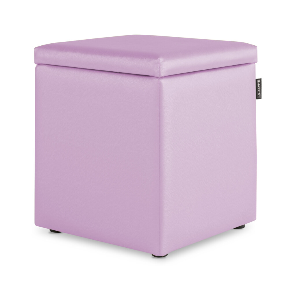 Puff Cubo Arcón Polipiel Malva ()