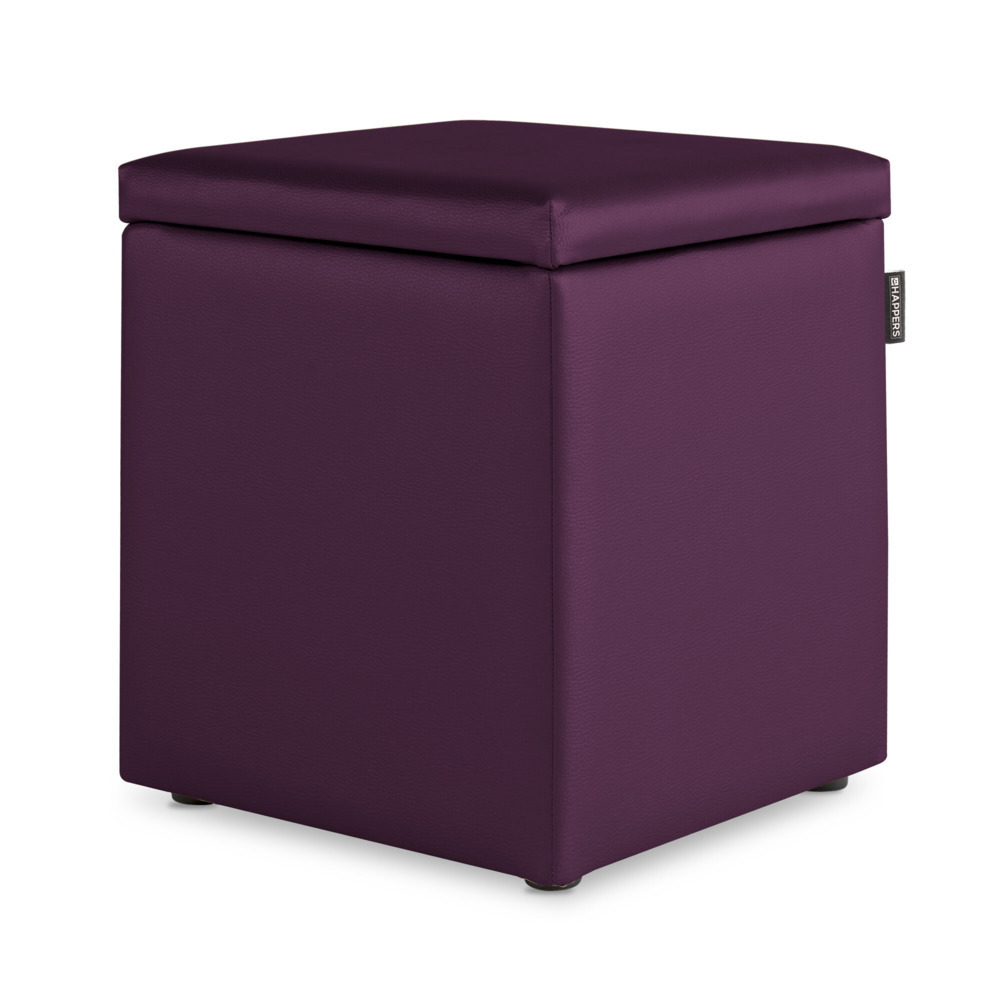 Puff Cubo Arcón Polipiel Morado ()