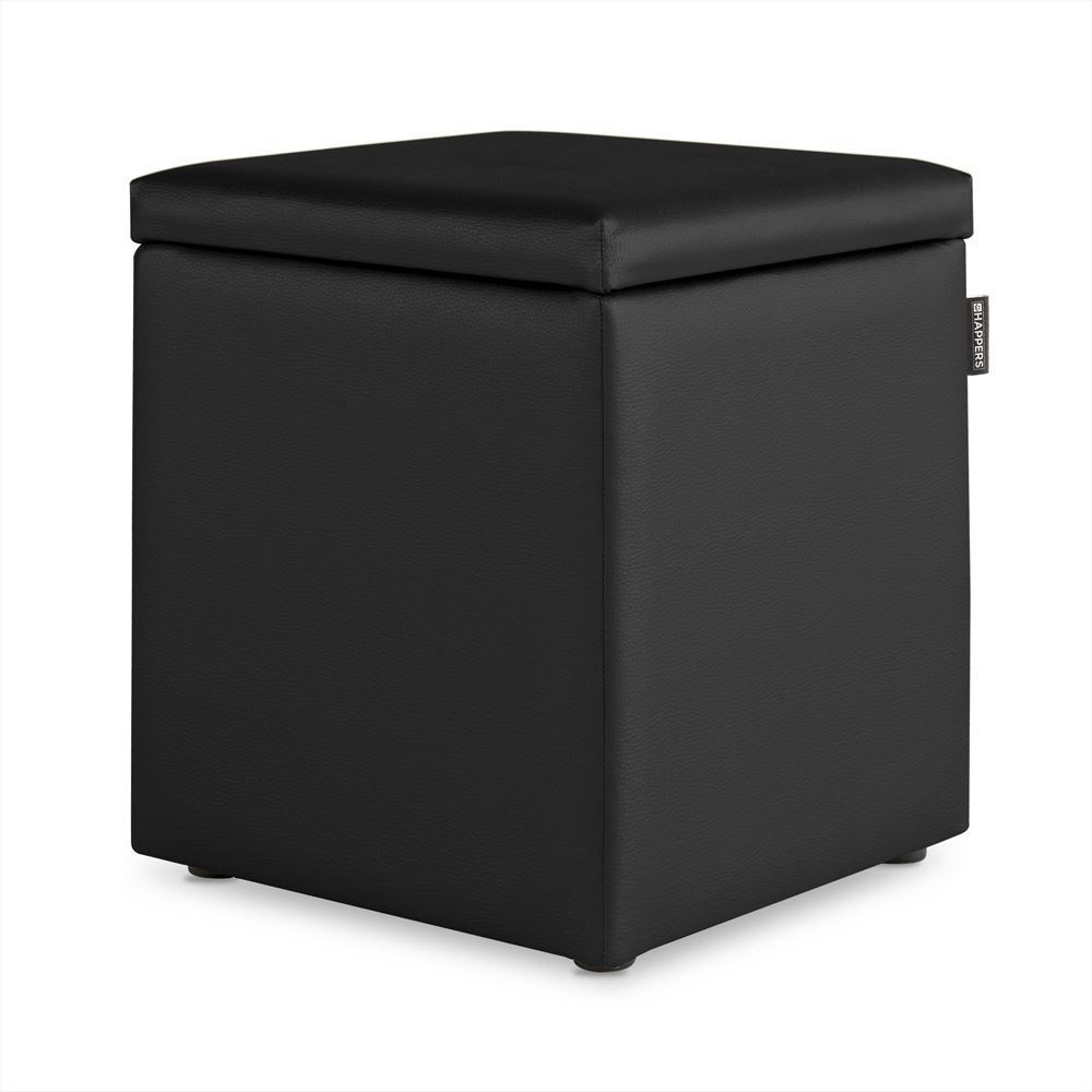 Puff Cubo Arcón Polipiel Negro ()