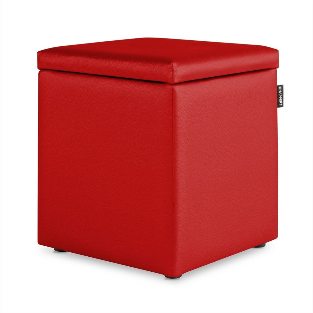 Puff Cubo Arcón Polipiel Rojo ()