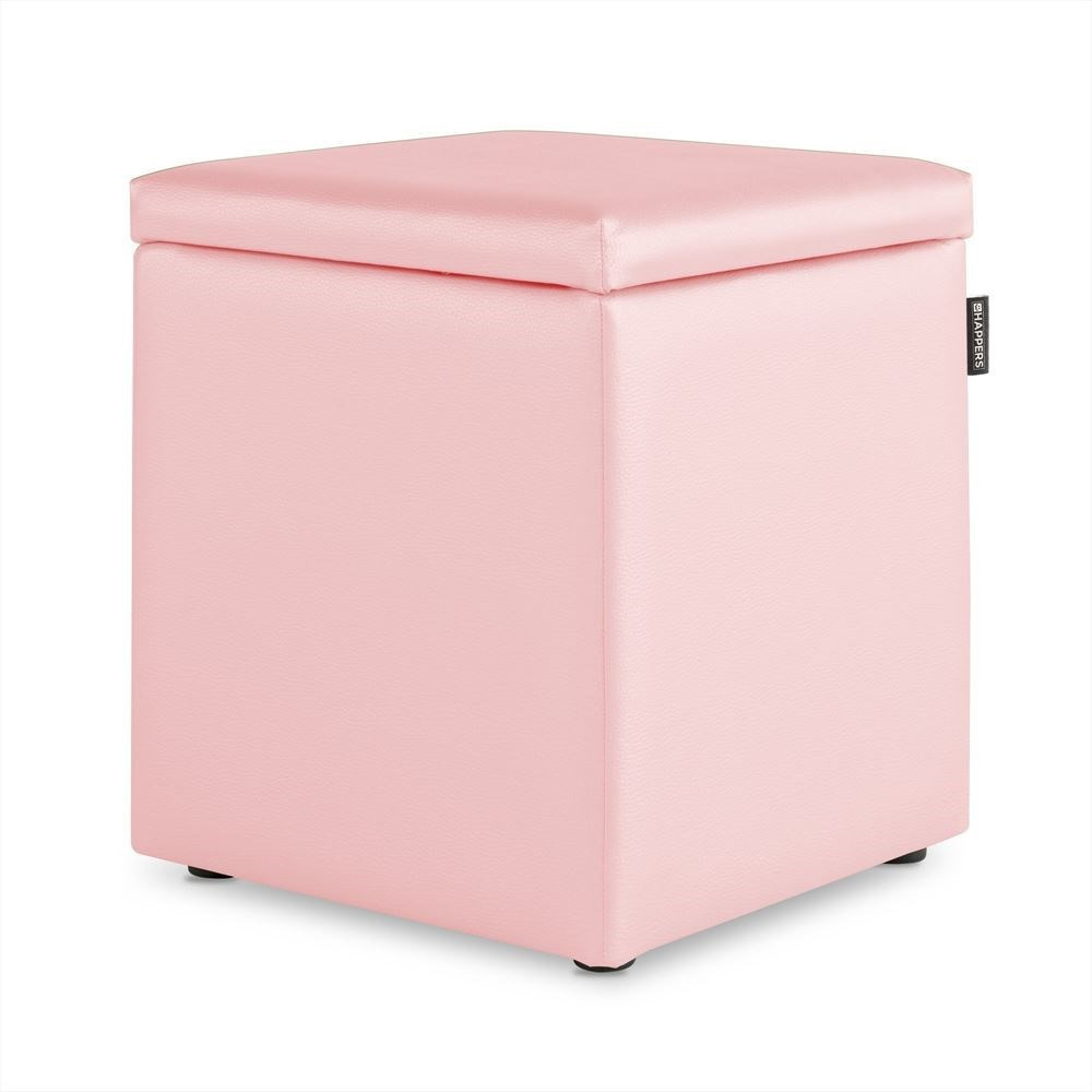 Puff Cubo Arcón Polipiel Rosa ()