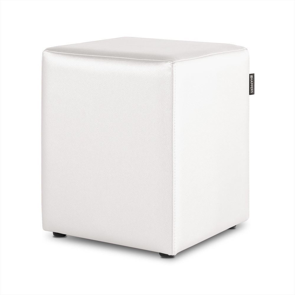Puff Cubo Polipiel Blanco ()