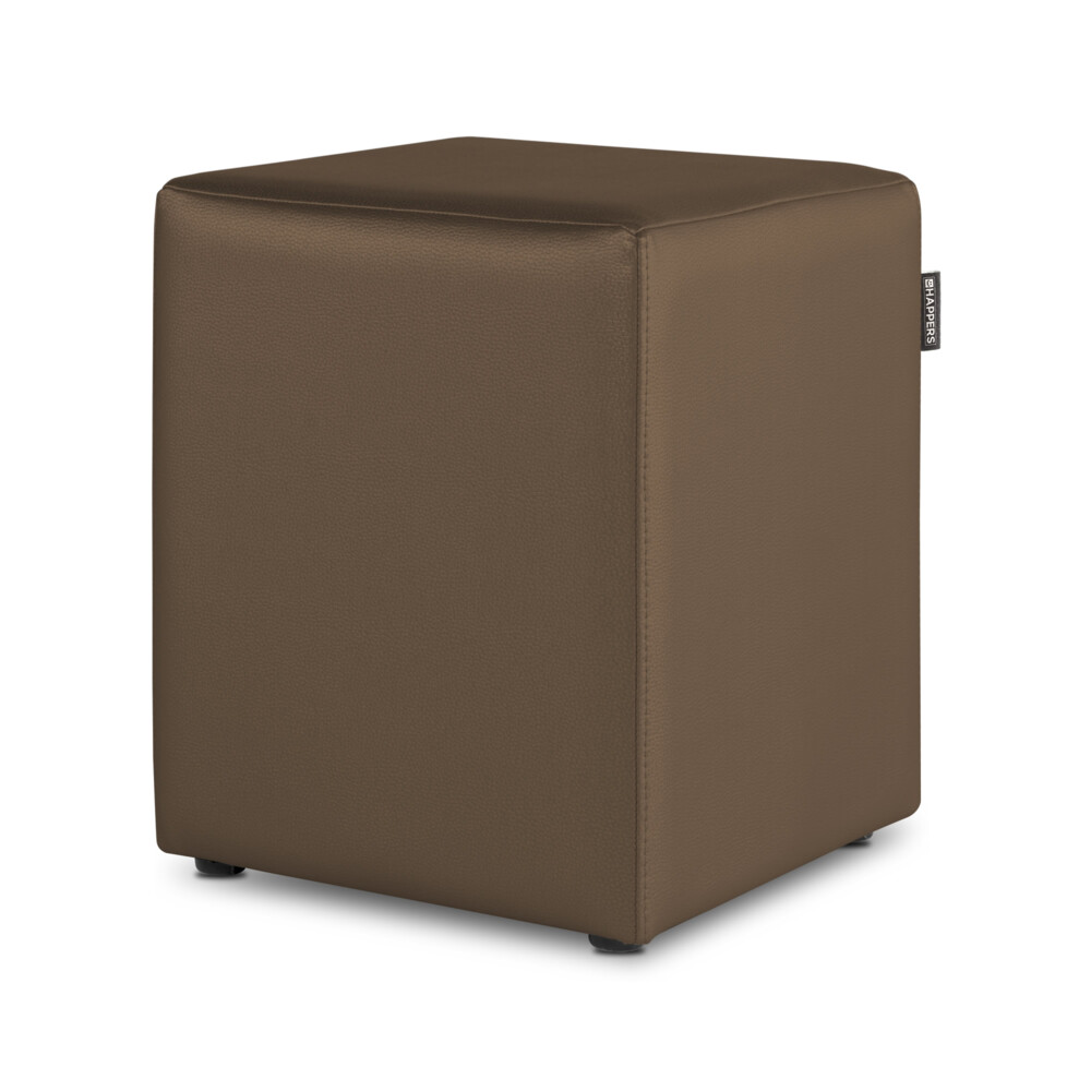 Puff Cubo Polipiel Marrón ()
